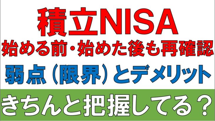 いいところばかりじゃない！積立NISAの弱点（限界）とデメリット！