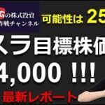 【米国株】テスラ 株価目標 4000ドル！可能性は25%？！ ARK Invest 最新レポート解説！