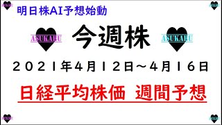 【今週株】今週の日経平均株価予想　2021年4月12日～16日　明日株AI予想始動の巻(‘◇’)ゞ