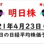 【明日株】明日の日経平均株価予想　2021年4月23日(金)　予想通りの下げでしっかり稼ごう！