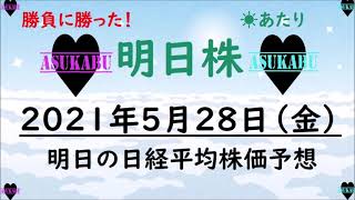 【明日株】明日の日経平均株価予想　2021年5月28日(金)　全力レバレッジという最終奥義で何とかメンツを守った明日株氏　メンバーと共に笑顔でおやすみなさい(/ω＼)