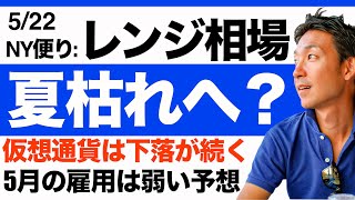 【米国株 5/22】雇用の予測は下振れ？夏枯れ相場へ向かうのか？