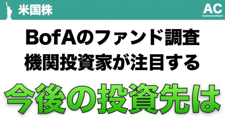 【米国株】BofAのファンド調査 機関投資家が注目する 今後の投資先は