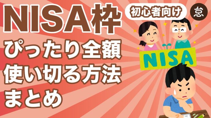 【初心者向け】NISA枠を全額ピッタリ使い切るかしこい投資方法まとめ【簡単】