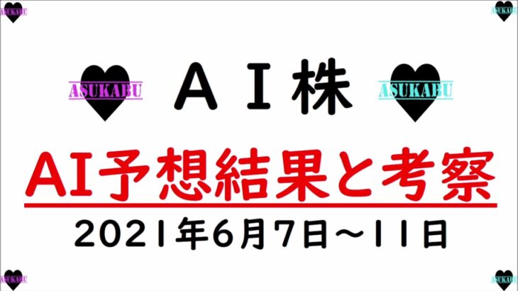 【AI株】明日の日経平均株価AI予想　2021年6月7~11日