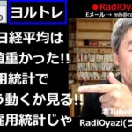 【株&FX】昨日「今日の日経は上昇」と予想したR。確かに上昇したが上値が重かった。これによりチャートが弱体化。先行きやや不安な形に。今宵はADP雇用統計など重要指標を確認しつつ、ラジオヤジのヨルトレ。