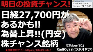 【明日の投資チャンス】今日の日経平均は約500円上昇して引けた。米市場が崩れなければ、明日も日経平均は上値を追う可能性あり。為替、原油、米指数、日本株のチャンス銘柄を詳しく分析。ラジオヤジの相場解説。