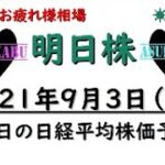 【明日株】明日の日経平均株価予想　2021年9月3日　菅総理お疲れさま相場　もう乗るしかないこのビッグウェーブに！