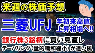 【株価予想】米株の量的緩和縮小で日本株の銀行銘柄に買い戻しか。三菱UFJが年初来高値更新での株の買い方