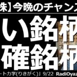 【米国株－今晩のチャンス銘柄】今晩も、アメリカ市場のチャンス銘柄をチェックする。安い銘柄はフェイスブックなど３銘柄ほどしかなく、利確の水準に来ている銘柄が11銘柄ほどある、という状況。米株で儲けよう。