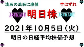 【明日株】明日の日経平均株価予想　2021年10月5日　今日は流石に流石に底値　あしたからしっかり反発します(*’▽’)