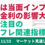 【米国株】当面の米国株はインフレ動向の影響を受けそうです。今週の注目指標、イベント、企業決算について。【11/15 マーケット見通し】