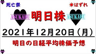 【明日株】明日の日経平均株価予想　2021年12月20日　明日株復活祭からの～！　( ;∀;)