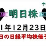 【明日株】明日の日経平均株価予想　2021年12月23日　明日はクリスマスイブ(/ω＼)