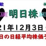 【明日株】明日の日経平均株価予想　2021年12月3日　株価の変動に振り回されないこと！