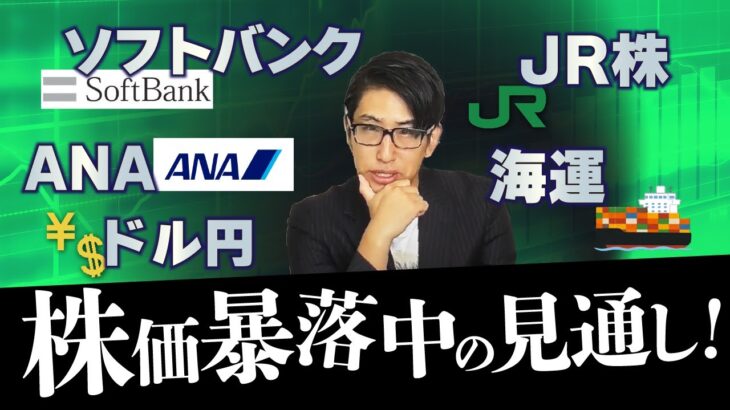 JRの株、ソフトバンクの株、ANAの株、海運株、人気株の相場見通し！と週末の暴落ヘッジには要注意だ。