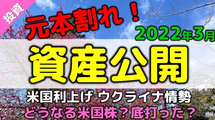 米国株底打ち?元本割れも光明? 米利上げ・ウクライナ情勢 2022年3月資産公開