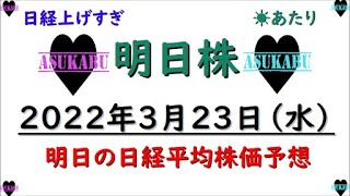 【明日株】明日の日経平均株価予想　2022年3月23日　再アップ