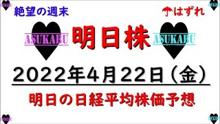 【明日株】明日の日経平均株価予想　2022年4月22日　週末の明日株って持ち上げたのは誰だ！？の巻