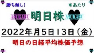 【明日株】明日の日経平均株価予想　2022年5月13日　週末の明日株復活の巻(/ω＼)