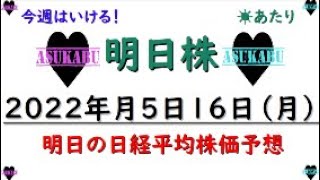 【明日株】明日の日経平均株価予想　2022年5月16日　今週はいけるという根拠のない自信を現実に変えるのは明日株の巻(/ω＼)