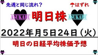 【明日株】明日の日経平均株価予想　2022年5月24日　先週の再現！？そうはさせない(/ω＼)明日株反撃ののろしの巻