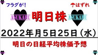 【明日株】明日の日経平均株価予想　2022年5月25日　明日の予想は９９％あたりです(/ω＼)