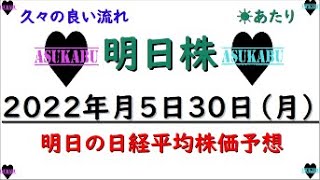 【明日株】明日の日経平均株価予想　2022年5月30日　今日はもう少し利益出したかった(/ω＼)