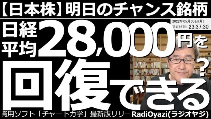 【日本株－明日のチャンス銘柄】日経平均は28,000円を回復できるか？　(今晩は休場だが)米国市場が堅調だ。ここへ来て、やや円安の流れもあり、日経平均は上昇しやすい状態だ。この後の相場はどうなるのか？