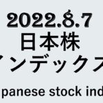 日本株インデックス2022.8.7Japanese stock index