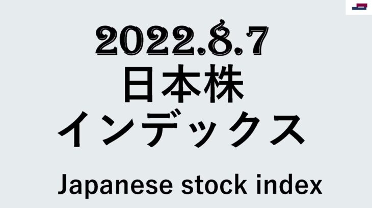 日本株インデックス2022.8.7Japanese stock index