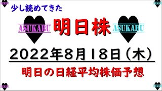 【明日株】明日の日経平均株価予想　2022年8月18日　 踏ん張りどころ！