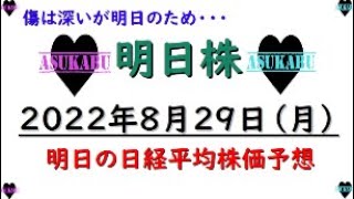 【明日株】明日の日経平均株価予想　2022年8月29日 明日は大幅反発に期待！！！