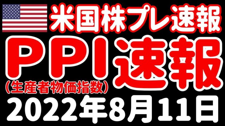 【7月生産者物価指数（PPI）速報】【ダイナミックゼロコロナ】【日本は終了？】2022年8月11日 米国株プレマーケット・経済ニュース速報【SOXL レバナス】