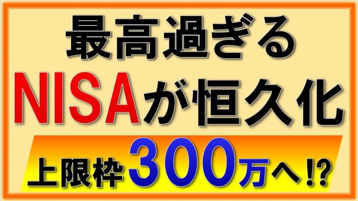 【超朗報】NISAが恒久化！300万の非課税枠に！