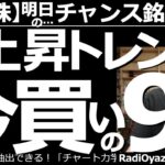 【日本株－明日のチャンス銘柄】日経平均は上昇トレンドへ？今「買い」の９銘柄！　日経平均は上値が重いが、上昇トレンドへ移行するかもしれない。詳しく解説する。ほか、売買が検討できる株の個別銘柄を紹介する。