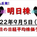 【明日株】明日の日経平均株価予想　2022年9月5日 ここから反発！