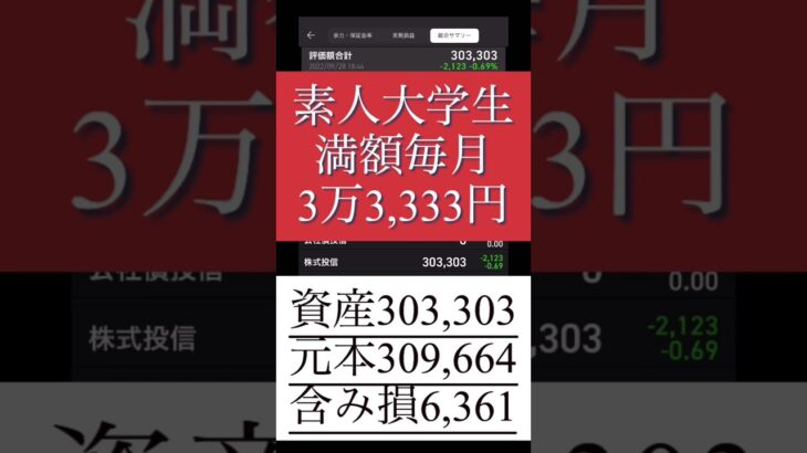 【積立NISA・元本割れ継続中】素人大学生が毎月満額積み立て投資した結果！？『最安値更新』eMAXIS Slim米国株式(S&P500)