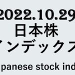日本株インデックス2022.10.29 Japanese stock index