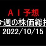 『AI予想』今週の株価総括(2022/10/15)