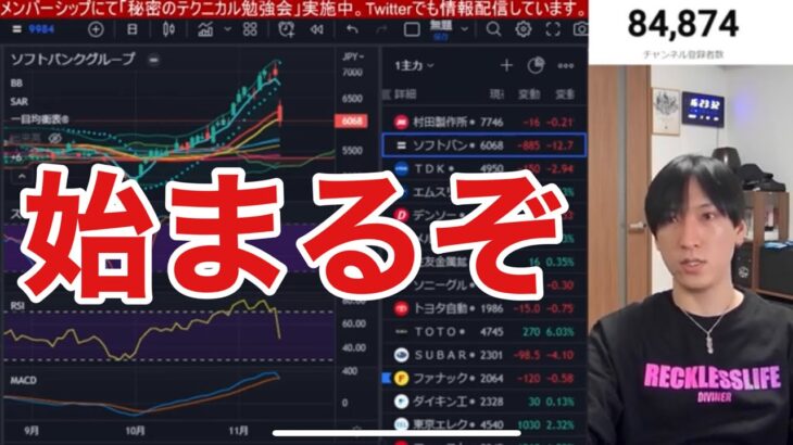 【11/15】日本株、米国株の踏み上げ相場続く。半導体、グロース株が強すぎる。円高加速でドル円どこまで下がる？PPI発表でNASDAQ、仮想通貨どう動くのか？