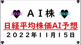 【AI株】明日の日経平均株価AI予想　2022年11月15日