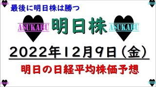 【明日株】明日の日経平均株価予想　2022年12月9日　信じることさ必ず最後に明日株は勝つ(*’▽’)の巻