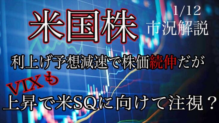 1/12【米国株】利上げペースの一段減速予想！株価続伸だがVIXも上昇！米SQに向けてのVIX注視！