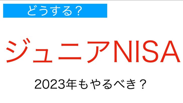 【ラスト1年】ジュニアNISA