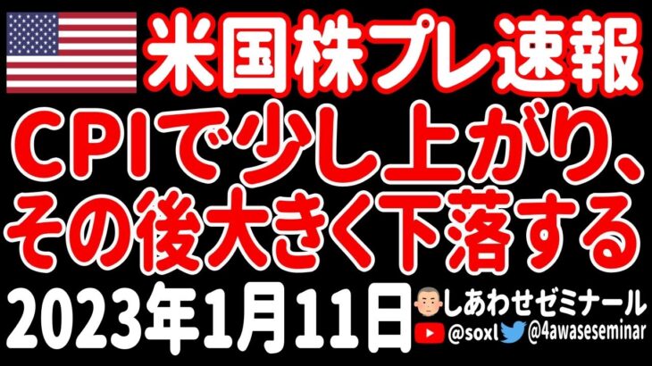 【夜の経済ニュース】○○株は上がり、○○株は下がる／CPIで上がっても再び大幅に下落するのか？／ロシアから驚愕の「平和的提案」【米国株プレマーケット速報 2023年1月11日 】