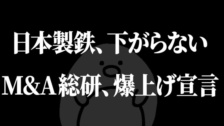 【日本製鉄】下がってほしいけど、下がらない！強い！＆決算爆絶上げか【M&A総研】