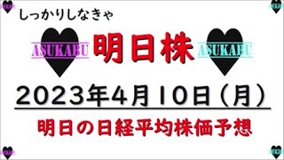 【明日株】明日の日経平均株価予想　2023年4月10日　ここが正念場の巻( ﾟДﾟ)