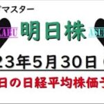 【明日株】明日の日経平均株価予想　2023年5月30日　トレードマスター明日株( *´艸｀)