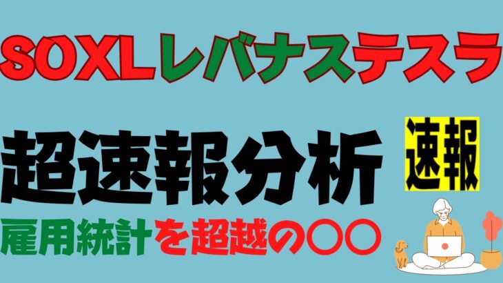 【SOXL,レバナス,テスラ株,米国株】雇用統計強過ぎ！危険な地方銀行株ショートカバー！【超速報&分析】